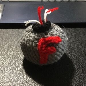 Homemade crocheted F bomb